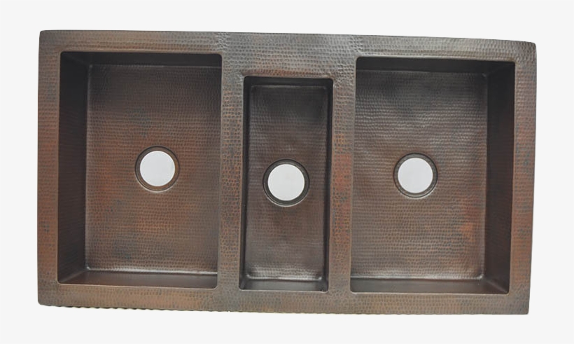 42" Copper Farmhouse Sink With Triple Bowl - Sink, transparent png download