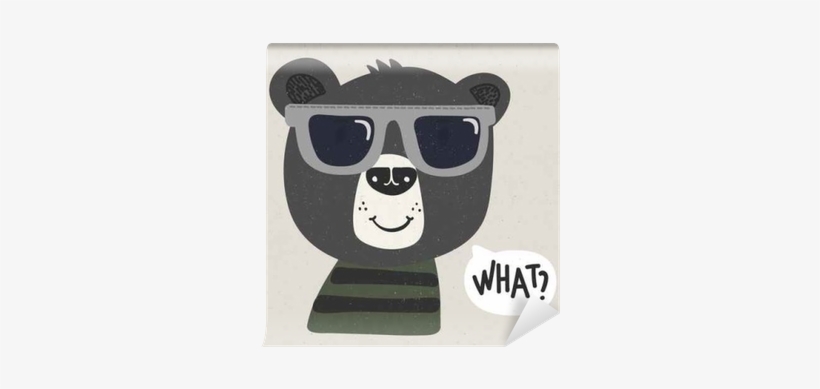 Cool Cartoon Bear With Sunglasses Wall Mural • Pixers® - Sunglasses, transparent png download