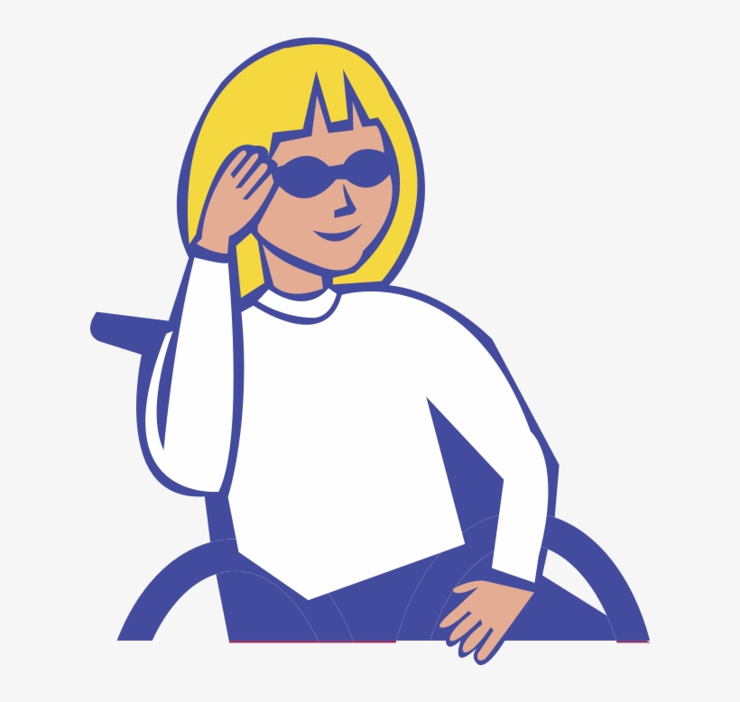 People, Girl, Cartoon, Wheelchair, Hair, Sunglasses - Sunsquad Clipart, transparent png download