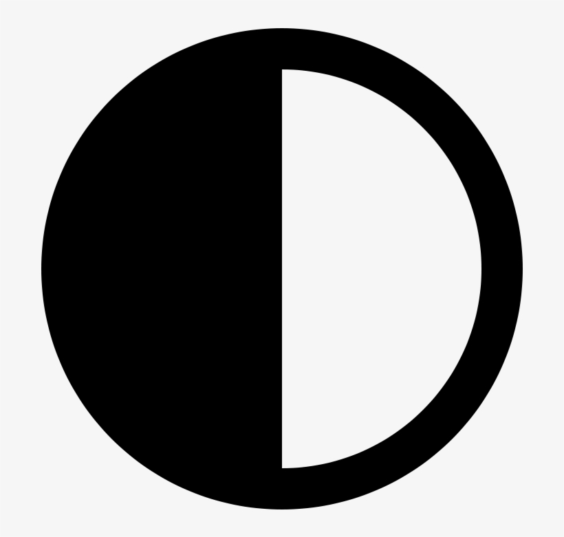 First Quarter Moon Symbol - Circle, transparent png download