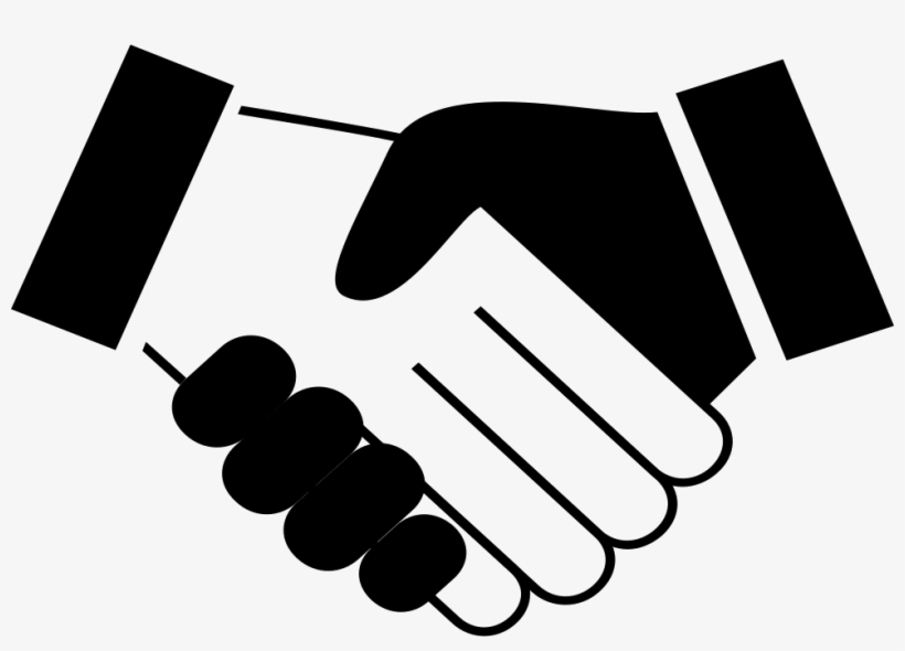 Handshake Banner Black - Icon Cooperation Black, transparent png download