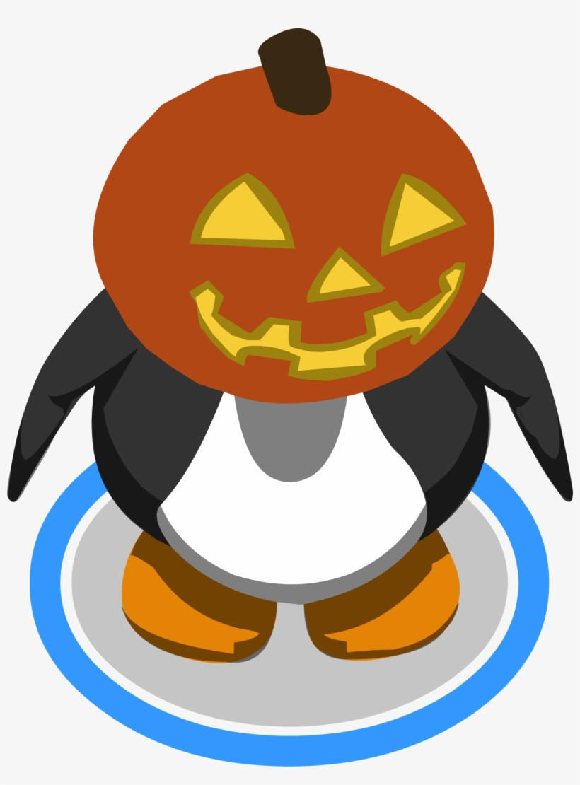 Glowing Pumpkin Head Ingame - Red Penguin Club Penguin, transparent png download