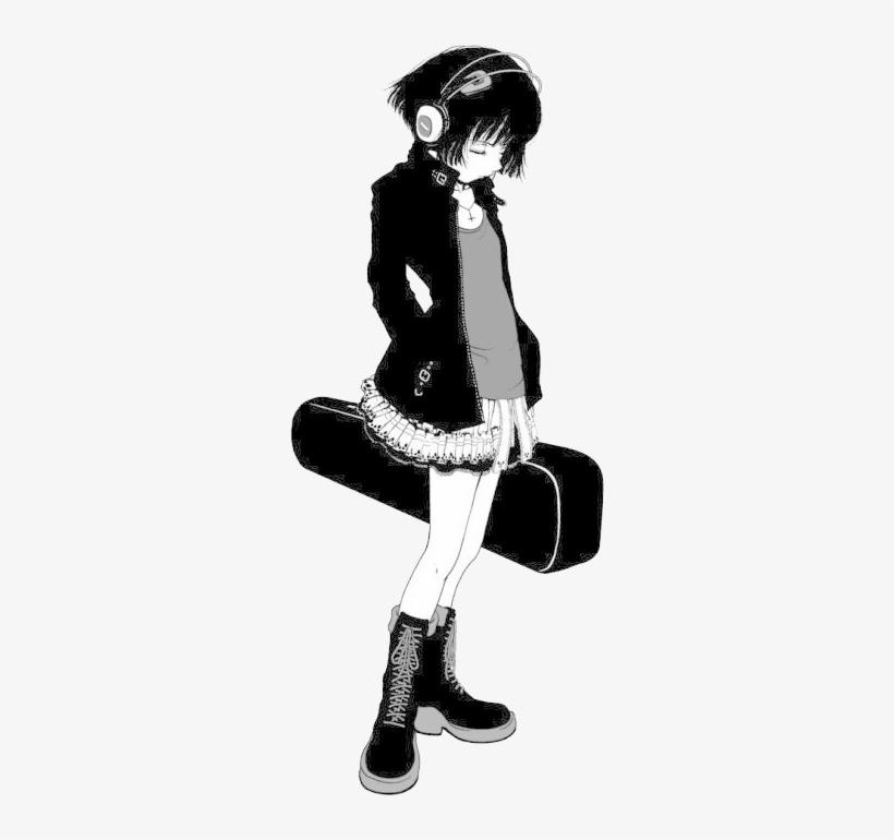 Emo Black And White Girl Anime Render By Nurulnasuha-d55njby - Anime