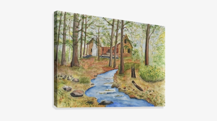 Cabin In The Woods Canvas Print - Cabin In The Woods, transparent png download