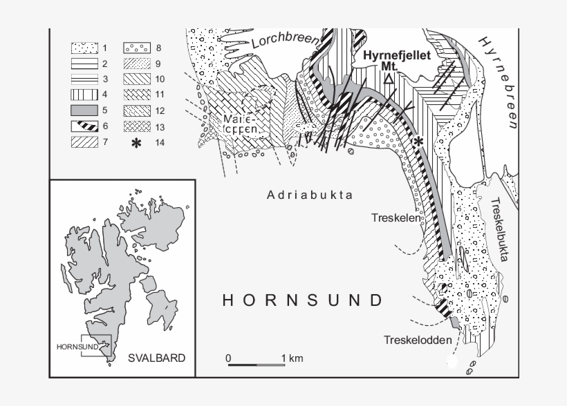 Geological Map Of West Spitsbergen Showing The Location - Illustration, transparent png download