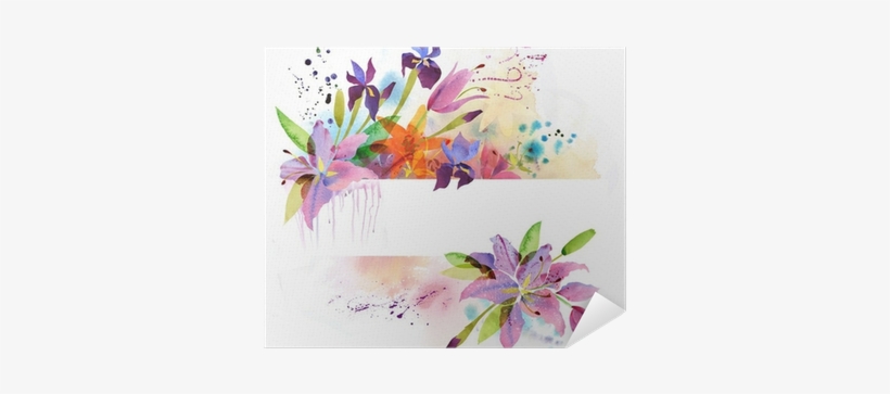 Floral Background With Watercolor Flowers Poster • - Flowers Forever Edp 2.7 Fl Oz/80 Ml By Preferred Fragrance, transparent png download