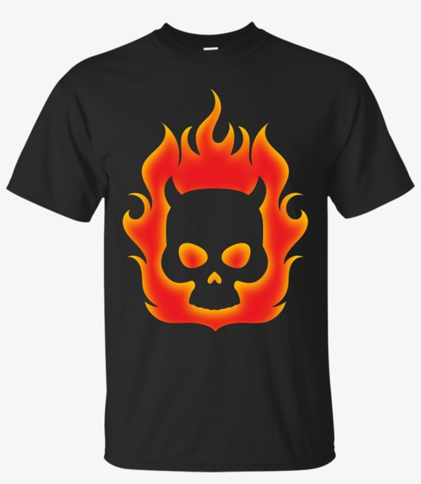 Burning Devil Skull With Horns - Popeyes T Shirt, transparent png download