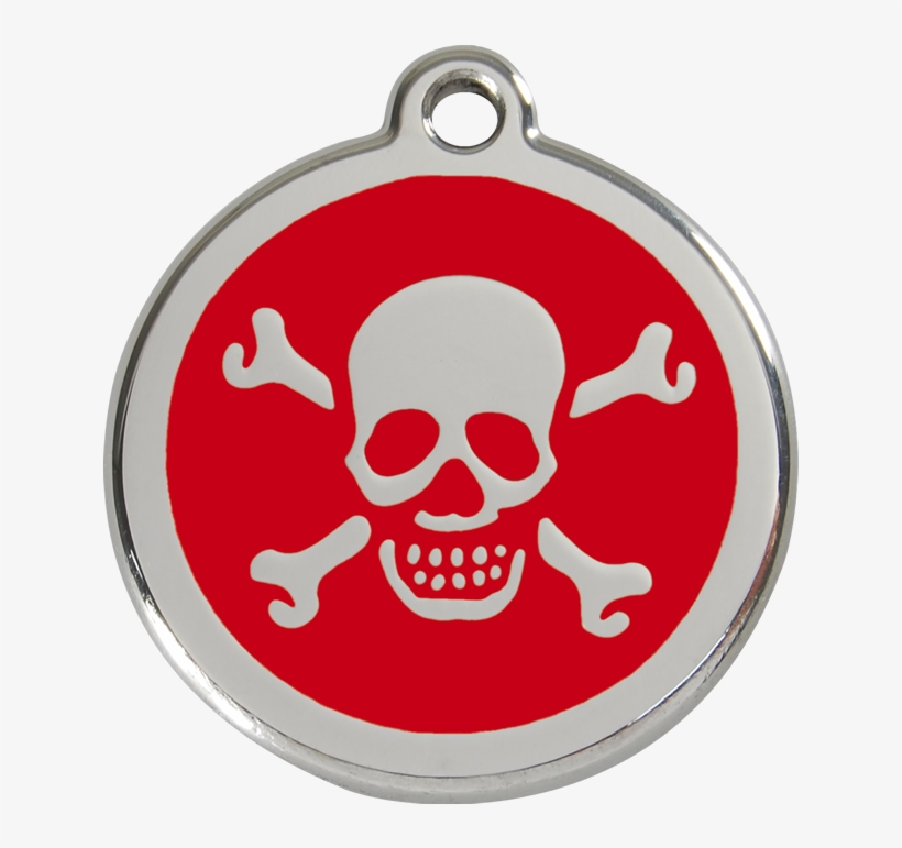 More Views - Red Dingo Skull Cross Bones Pet Id Tag - Red, transparent png download