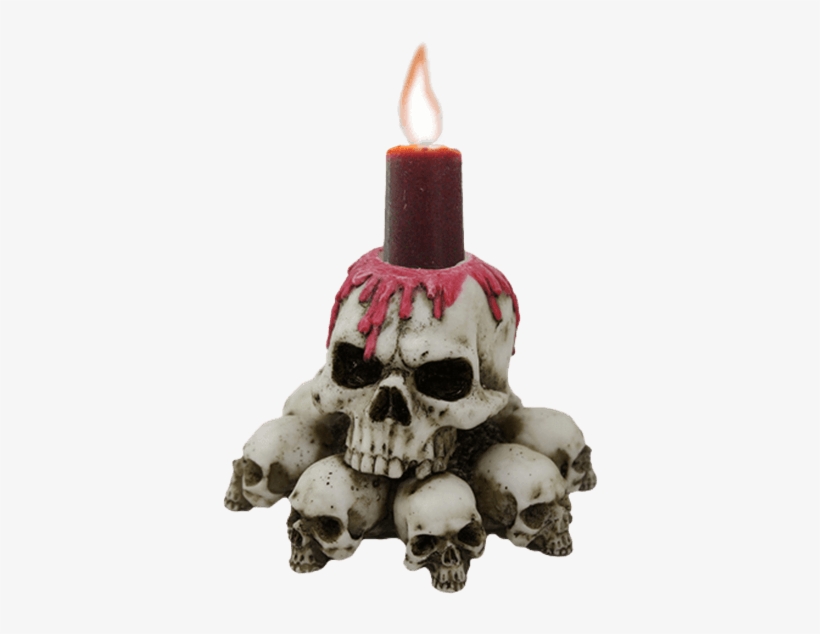 Red Wax Skull Candle Holder - Melting Blood Skull On Skull Heaps Candleholder Sculpture, transparent png download