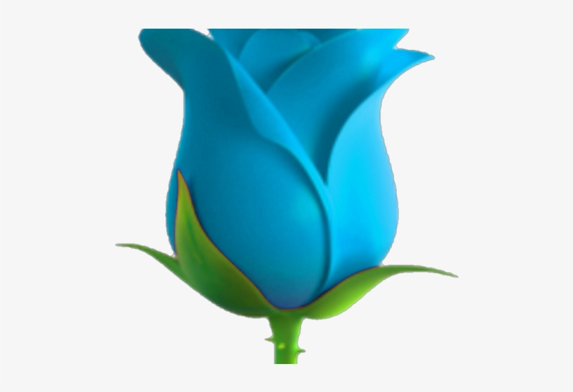 Rose Clipart Emoji - Blue Rose Emoji, transparent png download