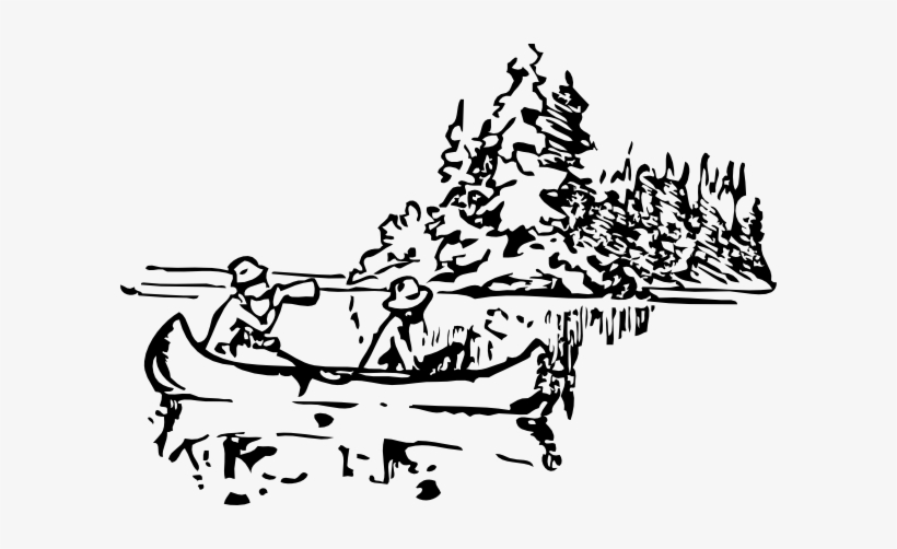 Black - Canoeing Clipart Black And White, transparent png download