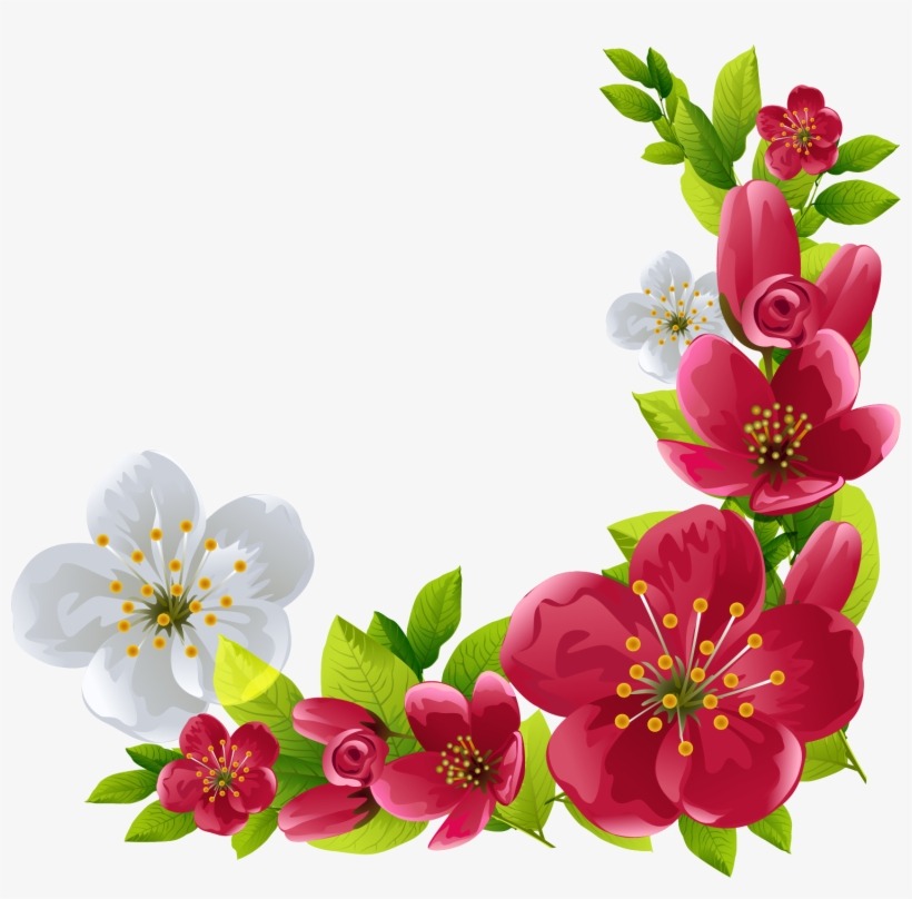 Watercolor Flowers Borders Elements Ornaments Png Free - День Весны И Труда, transparent png download