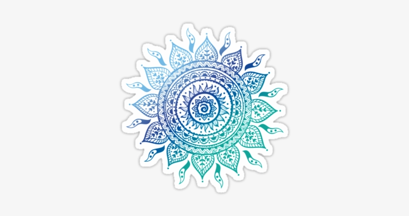Blue Gradient Mandala Stickers - Experience Your Intuition: Guided Meditations For Intuitive, transparent png download