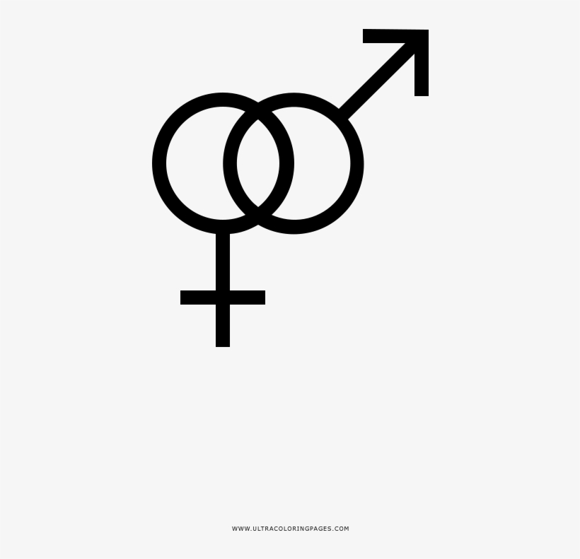 Gender Symbols Coloring Page - Icon Hetero, transparent png download
