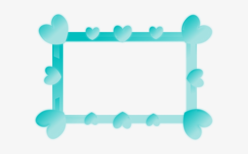 Blue Gradient Heart Frame Clip Art - Blue Heart Photo Frame, transparent png download