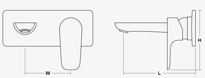 Aleo 2-hole Wall Mount Basin Mixer Line Drawing - Drawing, transparent png download