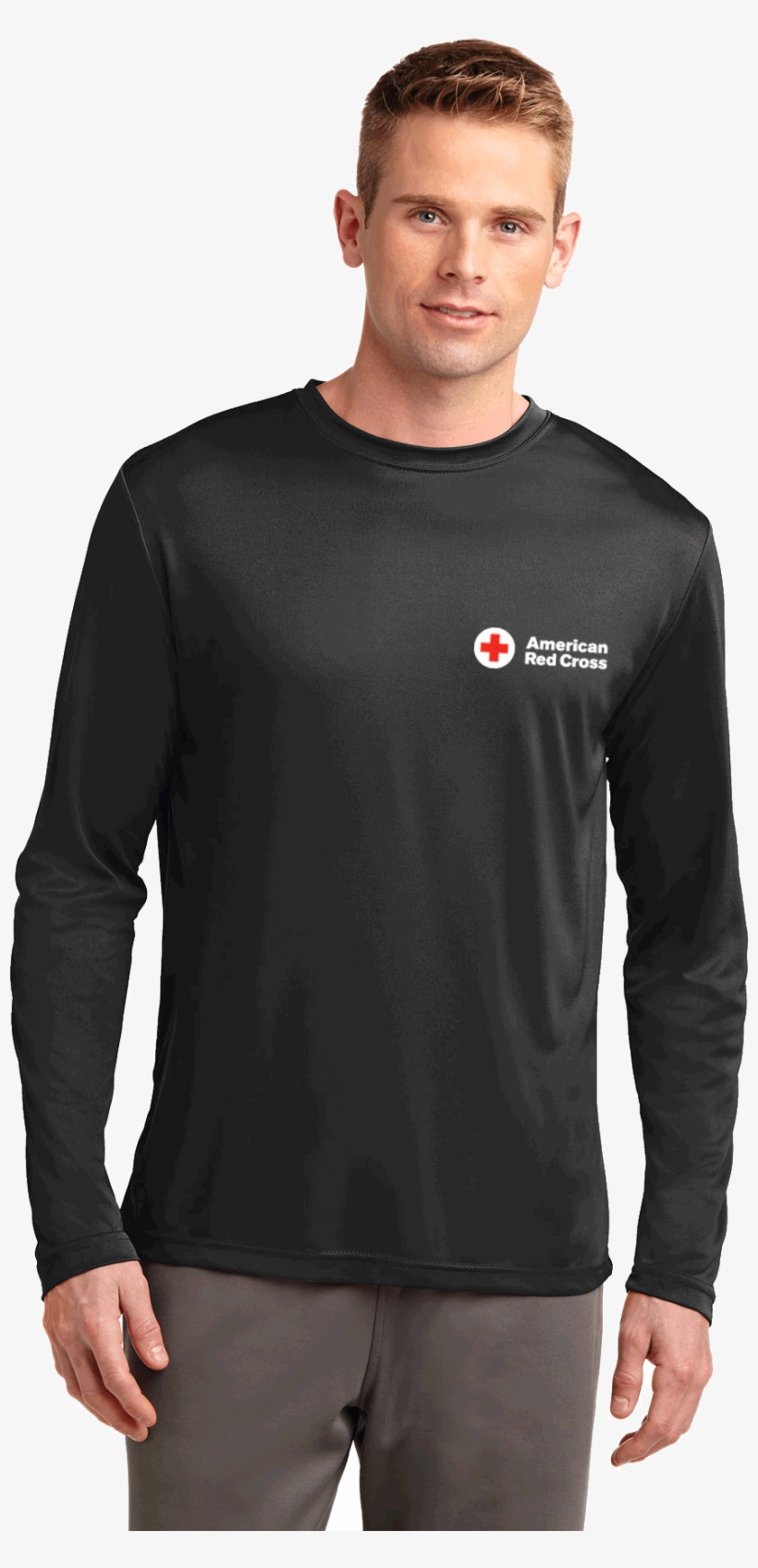 Unisex Performance Long Sleeve T Shirt With American - St350ls Iron Grey, transparent png download