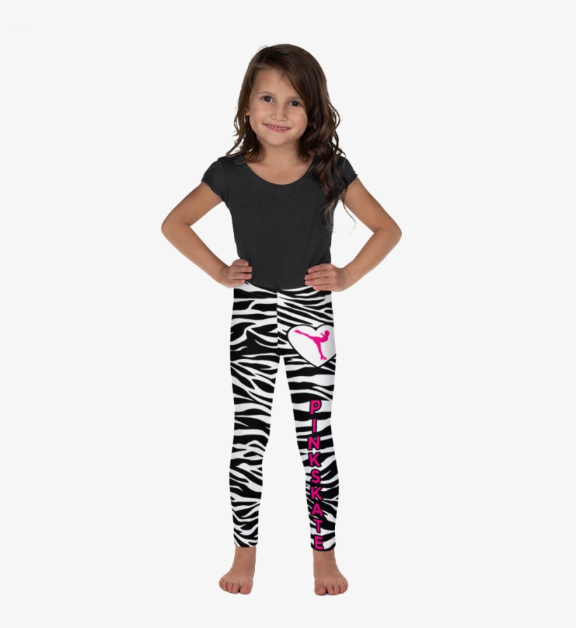 Zebra Print Leggings With Pink Accent - Leggings, transparent png download