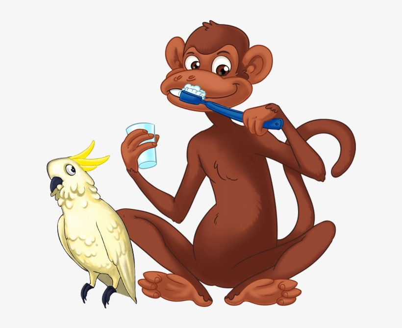 Teeth Clipart Monkey - Cartoon, transparent png download