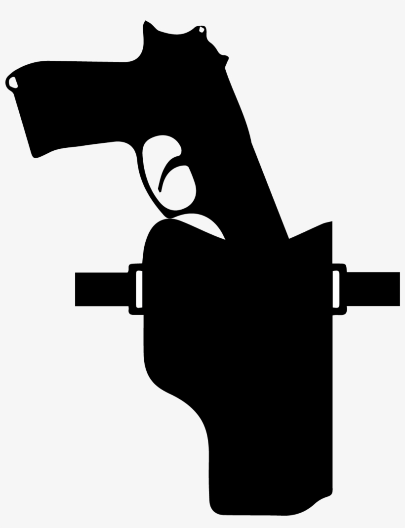 Clip Art Black And White Sidearm Holster Clip Art Library - Clip Art Gun Holster, transparent png download