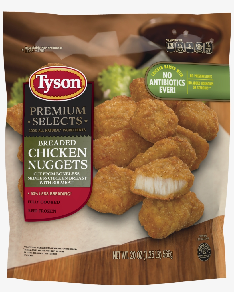 Tyson Fully Cooked Chicken Nuggets Oz Frozen Png Sleeping - Tyson Premium Selects Grilled Chicken Nuggets, transparent png download