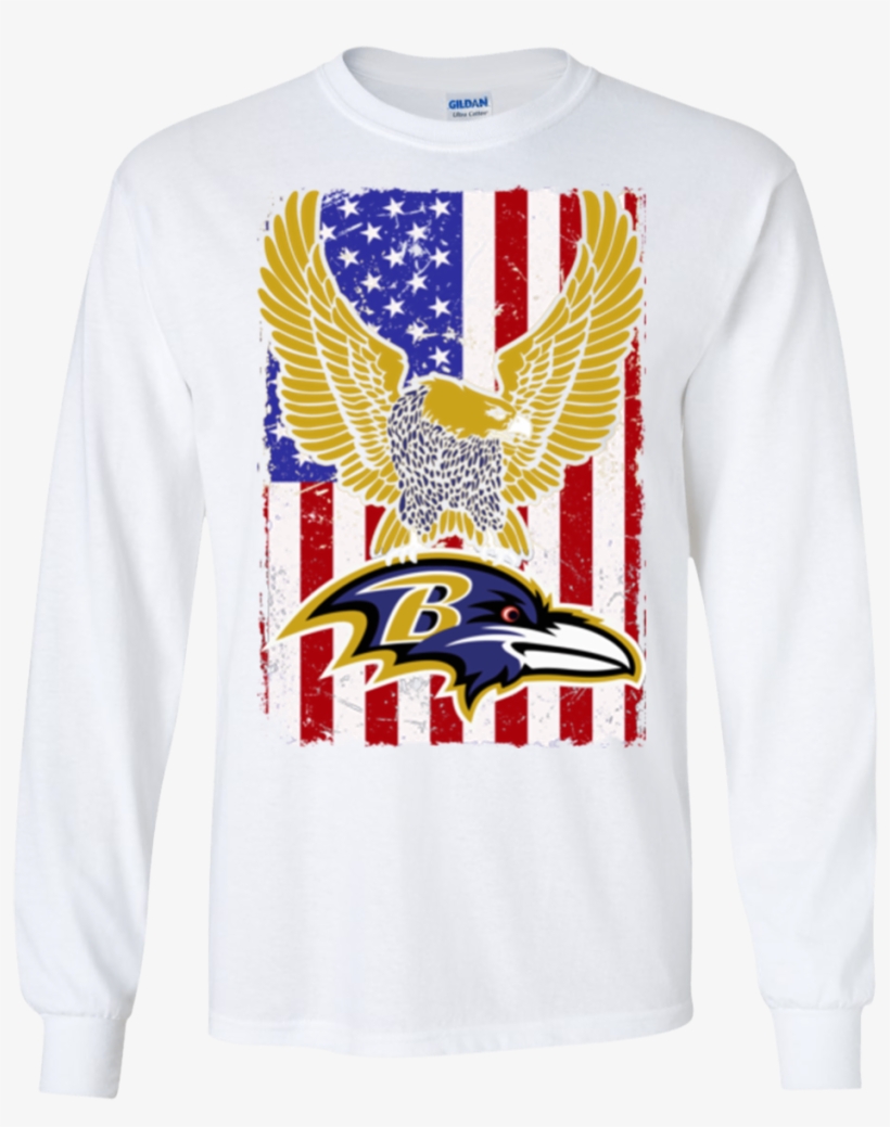 Flag Usa Ravens Logo Team Baltimore Ravens Hoodies - Baltimore Ravens, transparent png download
