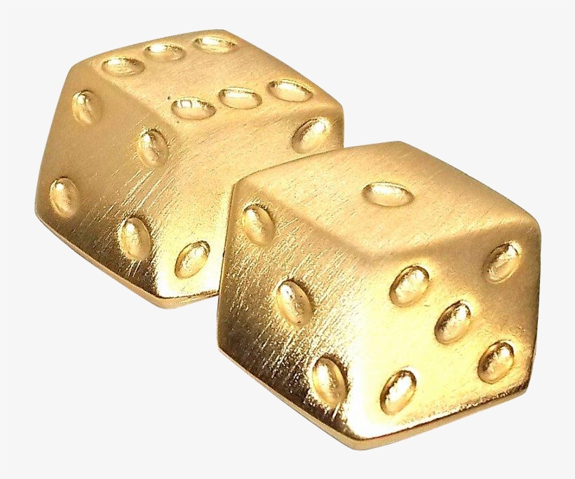 Jj Vintage Goldtone Brooch Pin - Dice, transparent png download