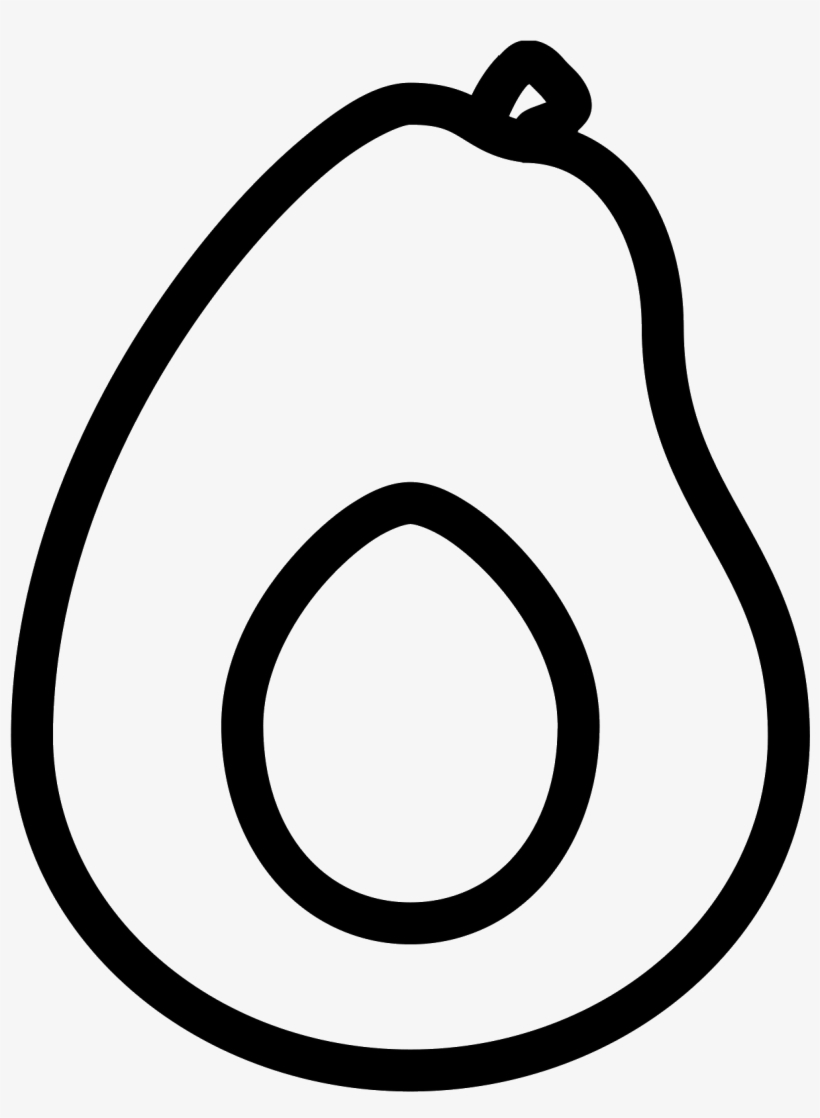 It's The Outline Of An Avocado That Has Been Cut In - Clip Art, transparent png download
