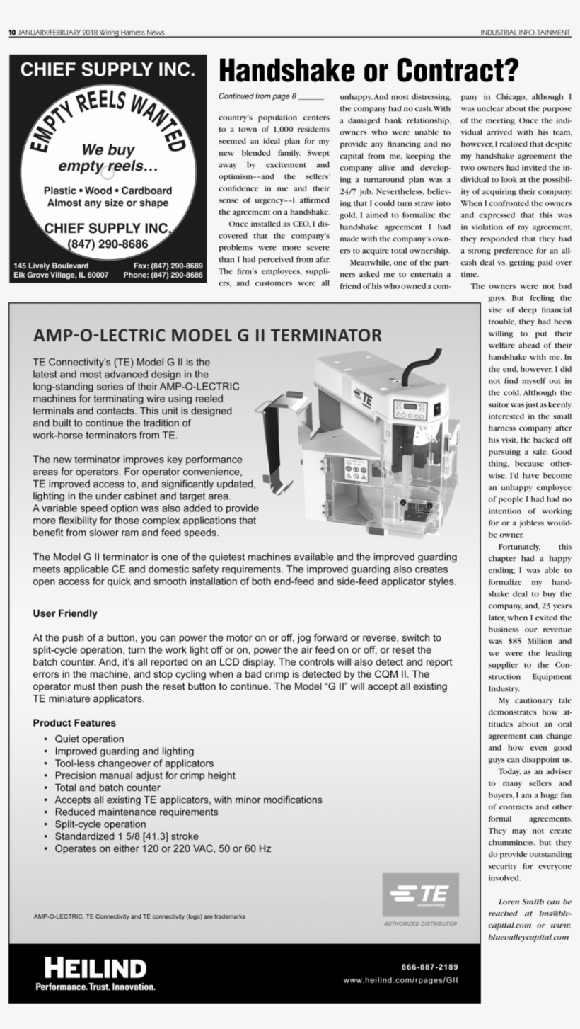 10 January February 2018 Wiring Harness News Industrial - Contract, transparent png download