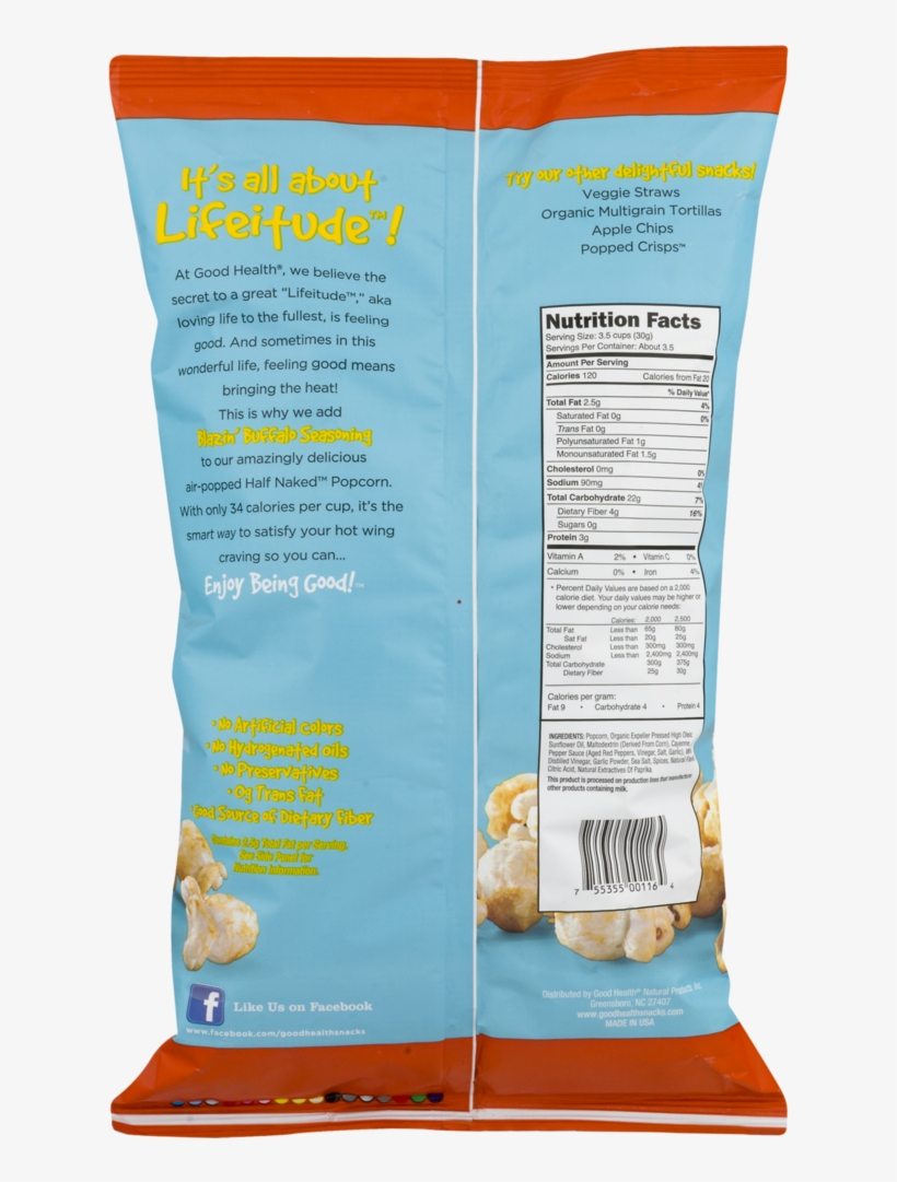 Good Health® Half Naked™ Popcorn, Buffalo Blue - Good Health Half Naked Popcorn, transparent png download