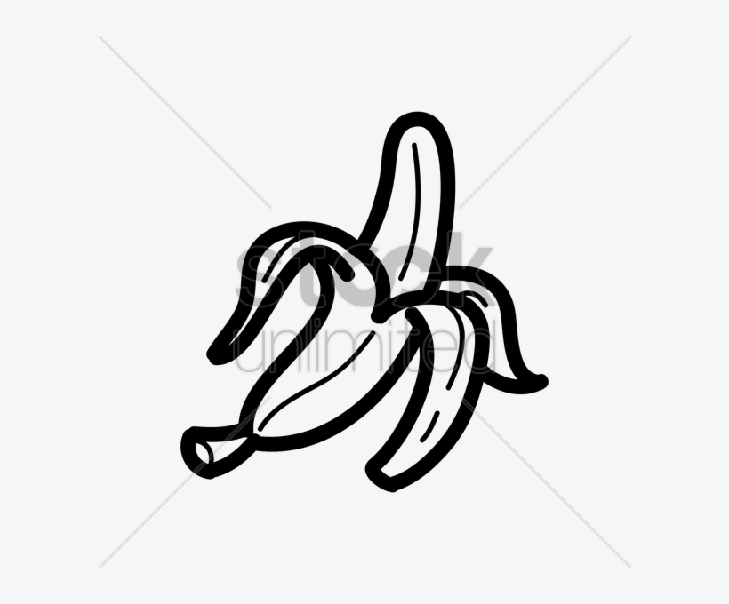 Outline Peeled Of A Banana Clipart T-shirt Banana Clip - Outline Peeled Of A Banana, transparent png download