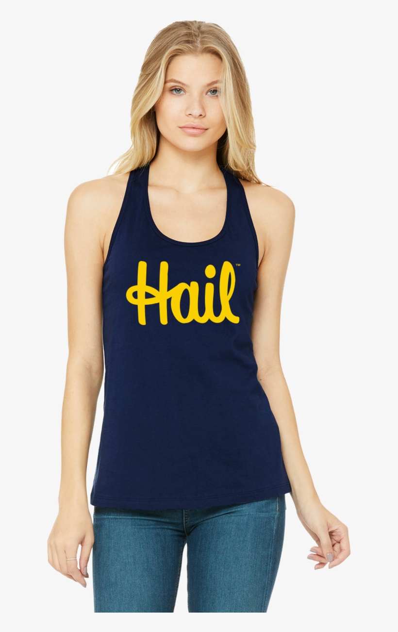 University Of Michigan Wolverines Women's Script Hail - Bella Canvas Women's Jersey Racerback Tank 6008, transparent png download