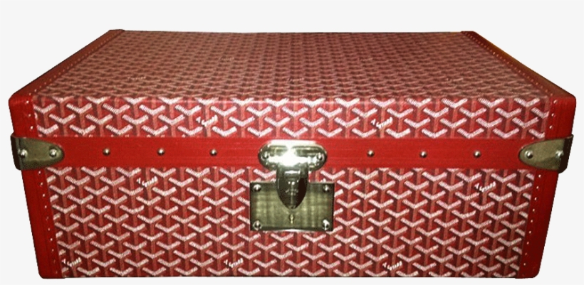Red Goyard Degustation Trunk - Goyard Blue Stripe Chevron Coated Canvas St Louis Pm, transparent png download