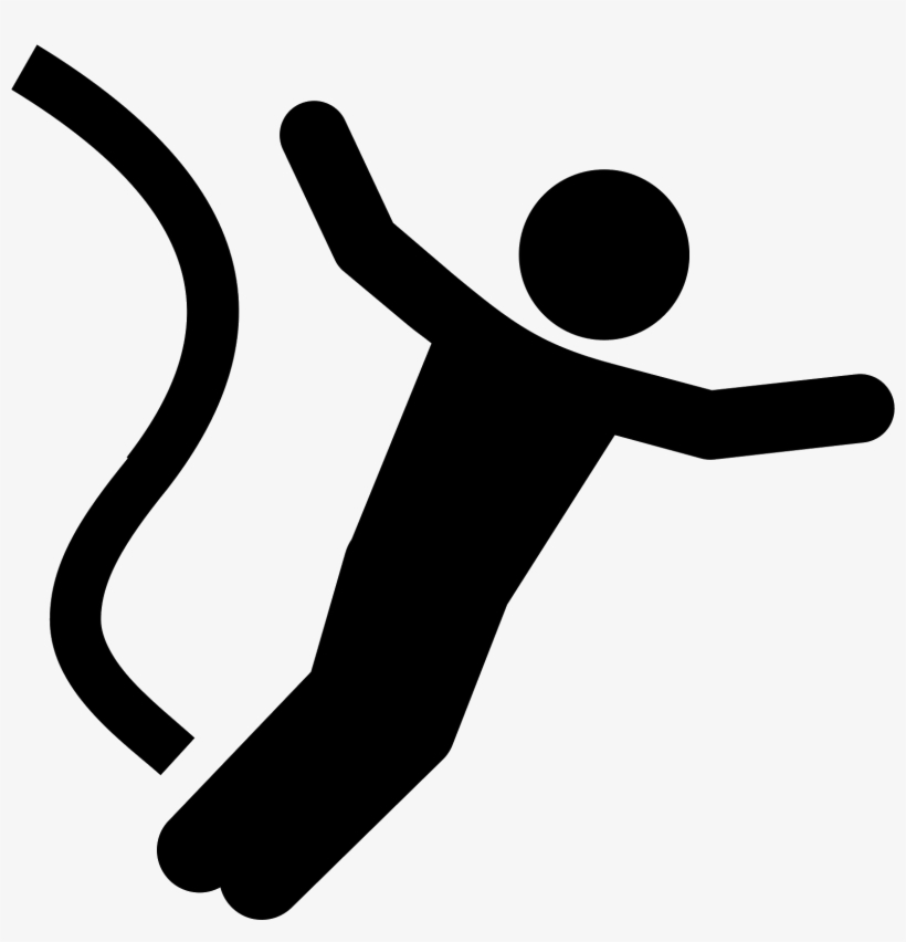 The Bungee Jumping Icon Is A Icon With A Person Falling - Bungee Icon, transparent png download