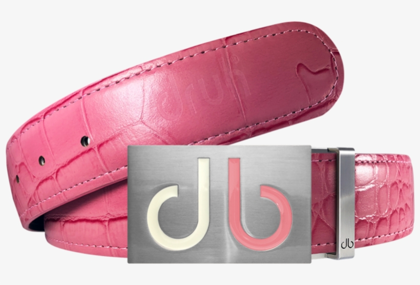 Pink Crocodile Textured Leather Belt With Buckle - Belt, transparent png download