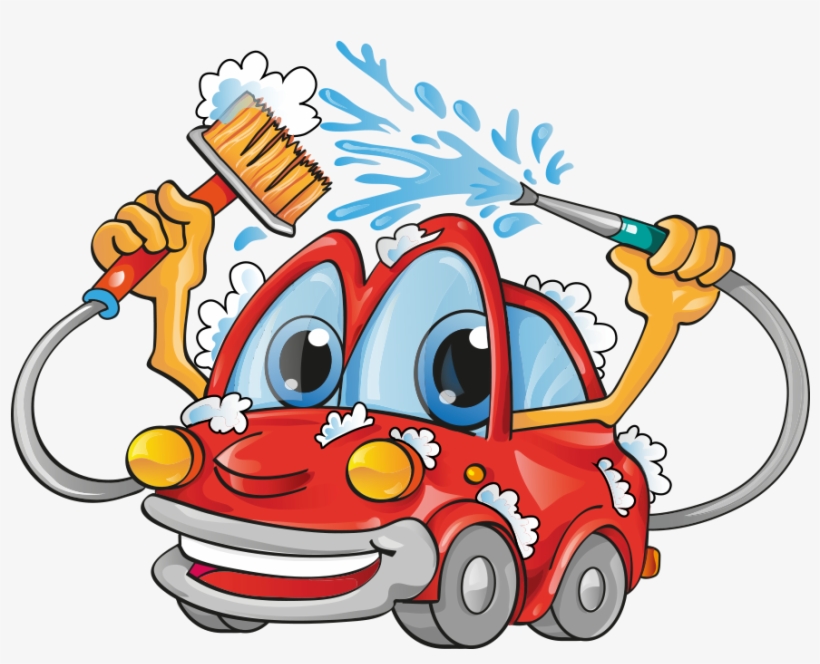 Our Rhino Mat Cleaner System Shampoos, Washes And Dries - Cartoon Car Wash Vector, transparent png download