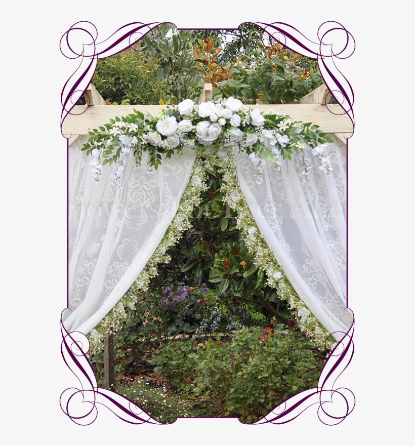 Silk Artificial White Peony Rose And Baby's Breath - Flower, transparent png download