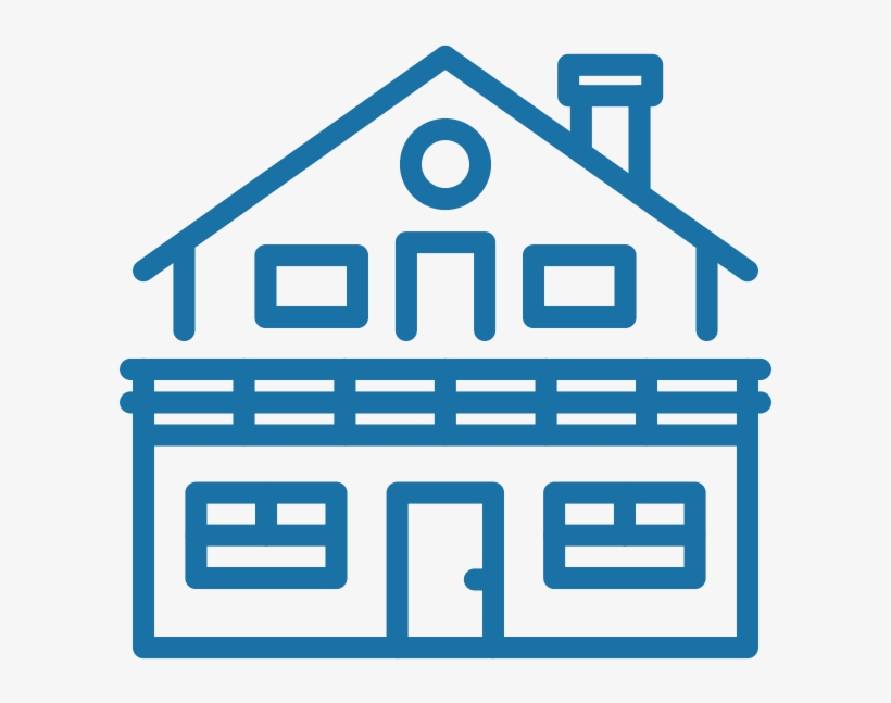 Blue-colored Icon Of A Ski Cabin - Blue, transparent png download
