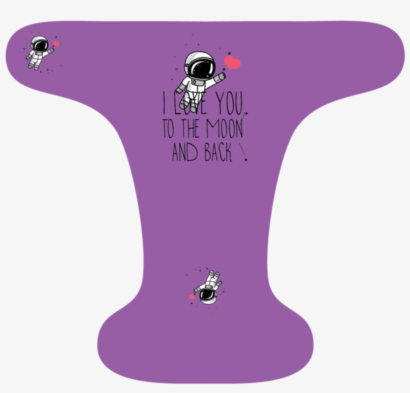 Love You To The Moon Single Purple - Cartoon, transparent png download
