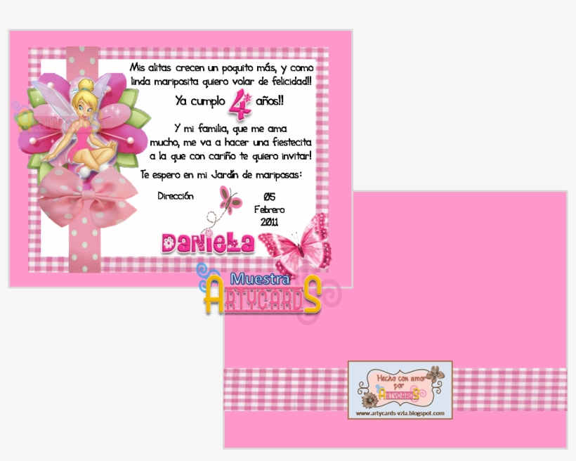 Cumpleaños De Niña De Mariposas Y Flores - Tinkerbell, transparent png download