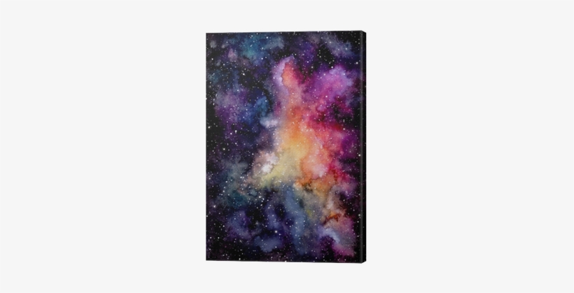 Watercolor Bright Pink Galaxy And Starry Sky Canvas - Watercolor Painting, transparent png download