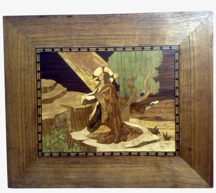 Christ Jesus In The Garden Of Gethsemane Inlaid Wood - Marquetry, transparent png download