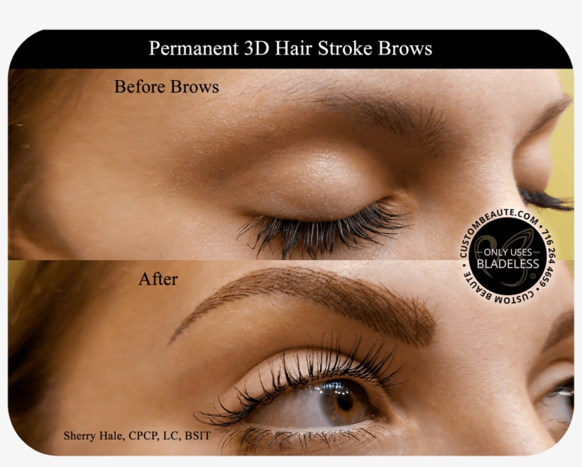 Permanent 3d Hair Stroke Brows Results - Custom Beaute Reviews, transparent png download