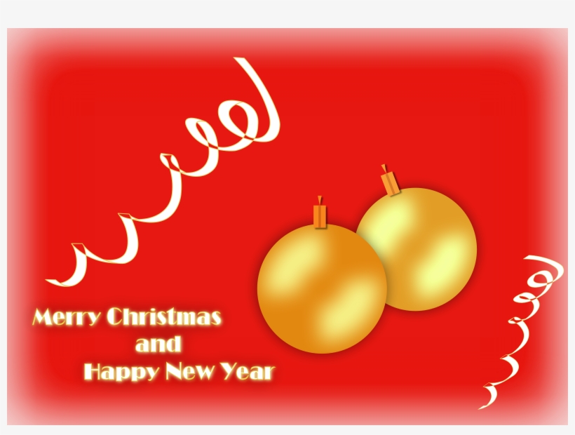 File - Merry-christmas - Rot Und Goldflitter-frohe Weihnachten Karte, transparent png download