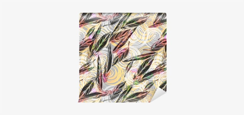 Colorful Watercolor Leaves Of Exotic Calathea Whitestar - Leaf, transparent png download
