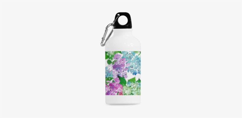Watercolor Hydrangea Cazorla Sports Bottle - Interestprint Designed Laptop Shoulder Bag Watercolor, transparent png download