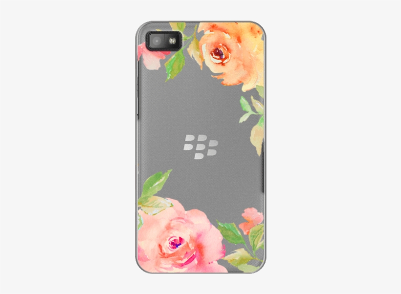 Pretty Watercolor Flowers In Pink / Yellow - Amzer Border Bumper Protective Case Back Cover, transparent png download