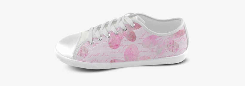 Watercolor Flower Pattern Men's Canvas Shoes - Skate Shoe, transparent png download