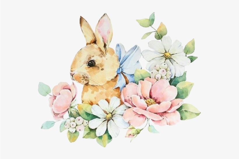 Bunny Eastereggs Bunnyrabbit Eastertime Easter Eastersu - Bunny Watercolor Png Transparent, transparent png download