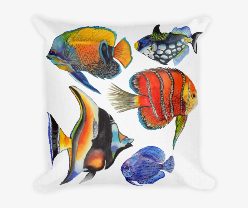 "watercolor Fish Land" Double-sided Print 18"x18" Premium - Watercolor Painting, transparent png download